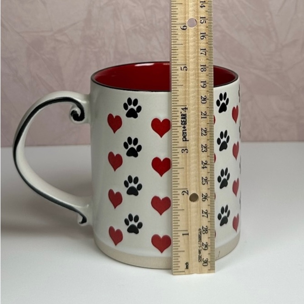 Spectrum Designz Dog Mom Heart and Paw Print Mug - Red and Black - Picture 4 of 14